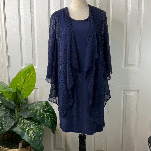 Studio One - Sandra Darren 75827 - Open Front Jacket Sheath Dress  Size S - Picture 4 of 15